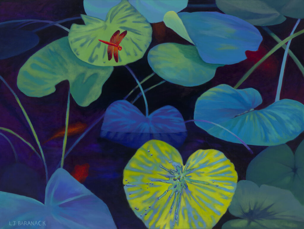 Lily Pads with dragonfly.